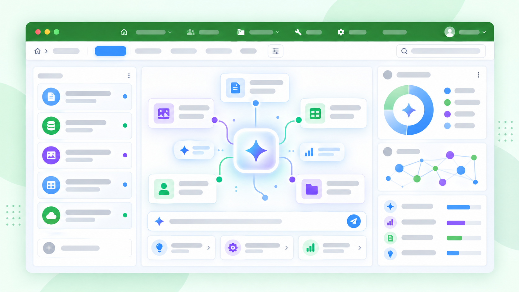Illustration of an AI-assisted software workspace for AI Plugin